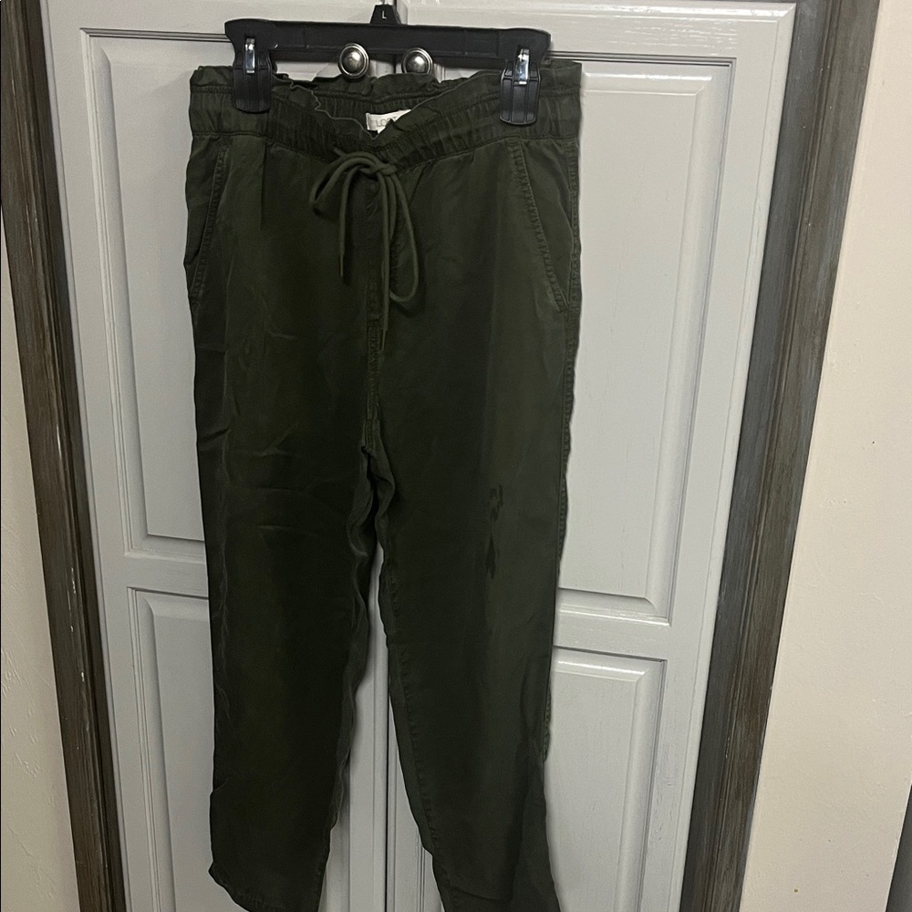 Women’s Olive Green Drawstring Casual Pants